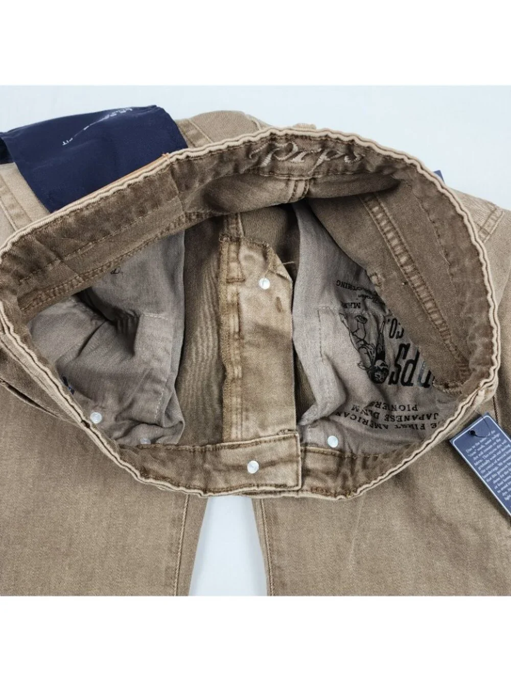 Prps Le Sabre Jeans Men 30x33 Brown Khaki Slim Straight Leg Japanese Denim NWT